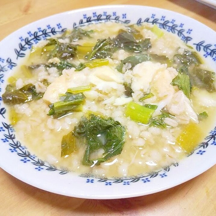 白身魚と小松菜のもち麦雑炊 レシピ 作り方 By Fumi 楽天レシピ 白身魚と小松菜のもち麦雑炊 レシピ 作り方 By Fumi 楽天レシピ
